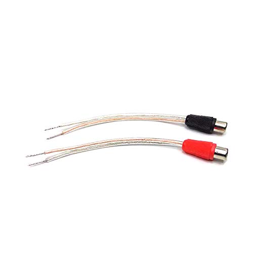 MAYIWO RCA Adapter, 2-Port, 18 AWG Speaker Wire to RCA Female, Black/Red