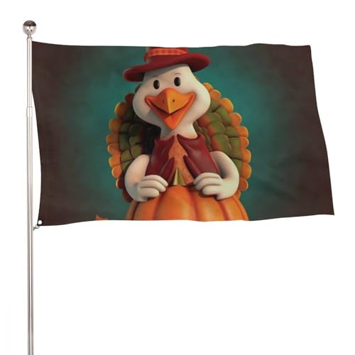 Drapeaux de jardin Happy Thanksgiving grand drapeau de cour extérieur avec œillets