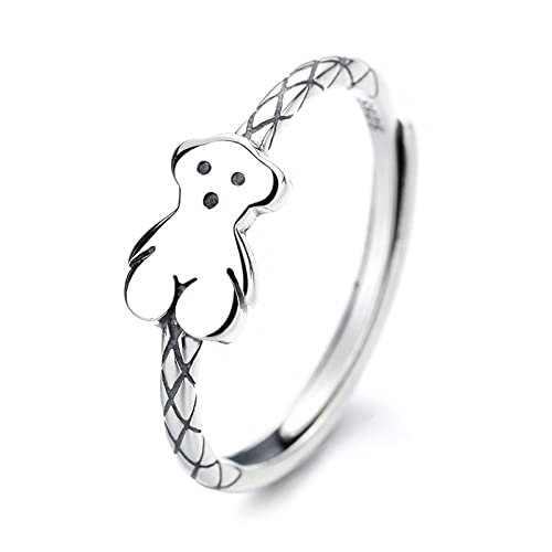 Bague femme ajustable anneau ours punk bijoux minimalistes dames