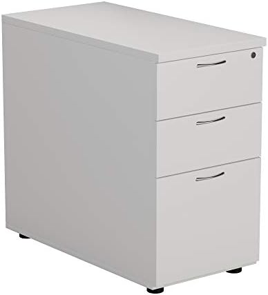 Office Hippo Heavy Duty Pedestal Filing Cabinet, File Cabinet, Office Cabinet, Lockable Filing Cabinet Office Storage, A4/Foolscap - White, 3 Drawer