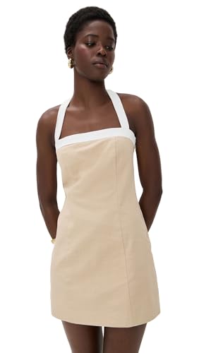 4TH & RECKLESS Women's Betty Linen Dress, Beige, Tan, L at Amazon