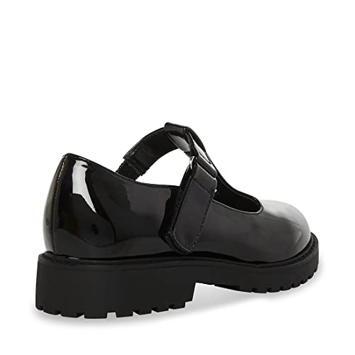Steve Madden Girls Adaptive Suzey Mary Jane, Black Patent, 4 Wide Big Kid #TOP6