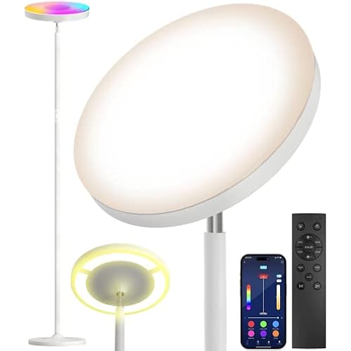 Keepsmile Double Side Lighting White Floor Lamp with Remote Smart App 36W