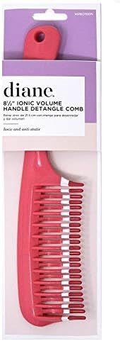 Diane Mebco 8 1/2'' Ionic Volume Handle Detangler Comb (1 piece, Orange/Coral)