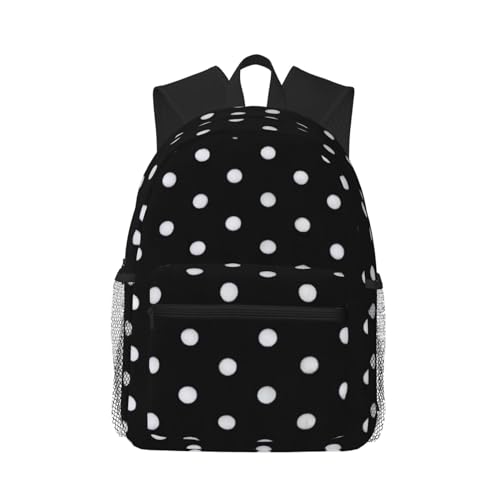 Zaino casual con stampa mista di vernice zaino per computer portatile per e borsa per a pois bianchi One Size a pois A Pois uomo donna leggero bianco nero nero
