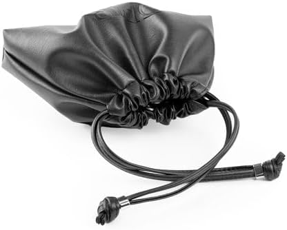 OFIR The Cinch Signature Drawstring Pouch Makeup Bag | Wide Opening Design Fits Essentials | Cosmetic Bag For Purse | Easy Clean Vegan Leather Travel Case | Wipeable Lining Closure Cord