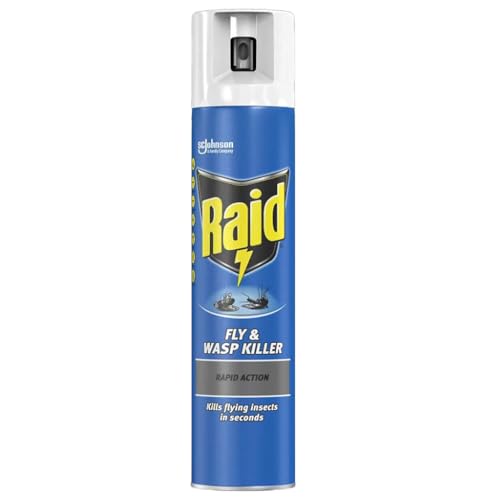 Raid Fly & Wasp Mosquito Killer Spray Indoor Use Rapid Action in Seconds Insect Treatment 300ml with Welari Thank You Card | (1 Pack) (1 x 300ml)
