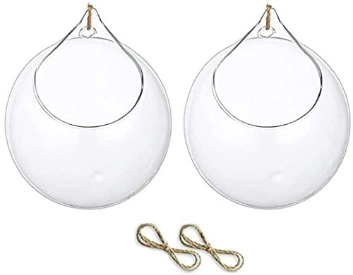 Terrario de Vidrio para Colgar Suculentas Maceta Globo Aire Helecho Soporte para Plantas Florero Percha con Gran Apertura 10cm 2PCS, Herramientas Esenciales Fashion