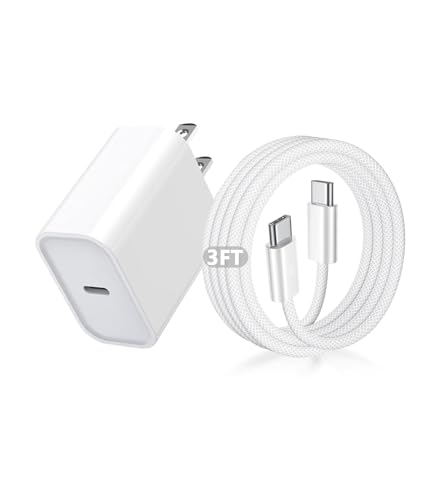 Image of iPhone 17 Charger Fast Charging,iPhone USB C Fast Charger & 3FT Type C USBC to C Woven Cable Cord for Apple iPhone 17e /17 /17 Pro Max /17 Pro /Air /16 Pro Max /16 Plus /15,iPad Pro /Air /Mini,iPad 11th /A16