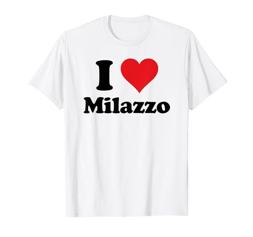 I Heart Milazzo Italy Love Italian Souvenir Maglietta