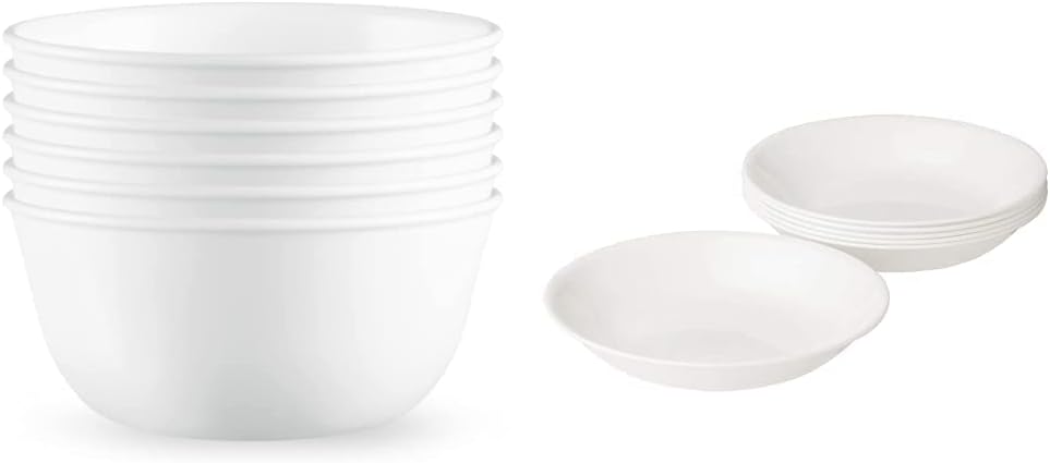 Corelle Vitrelle 28-oz Soup/Cereal Bowls Set of 6 Vitrelle 6-Piece Bowl Set | Chip & Crack Resistant Dinnerware Bowls