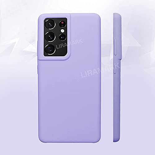 Image of LIRAMARK Liquid Silicone Soft Back Cover Case for Samsung Galaxy S21 Ultra (Lavender)