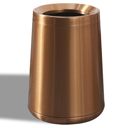 Cubo de basura de acero inoxidable Z-10L oro rosa cónico de alta gama para salón