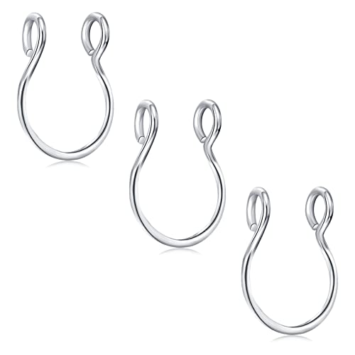 D.Bella Stainless Steel Hoop Earring 20g Faux Septum Nose Ring 8mm Non-Pierced Clip Fashion Fake Piercing Jewelry for Women Men