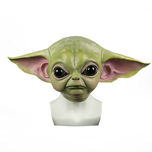 Masque de Yoda, masque de rôle de film, masque de latex effrayant, masque de visage complet, masque de Cosplay d'Halloween pour Cosplay, fête d'Halloween pour homme et...