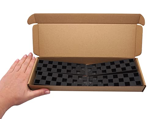 SKIR’CO (4 Stück) schwarze Kunststoff-Rippenkeile 149 x 45 x 30 mm zum Nivellieren, Abstandskeile, ineinandergreifende Keile