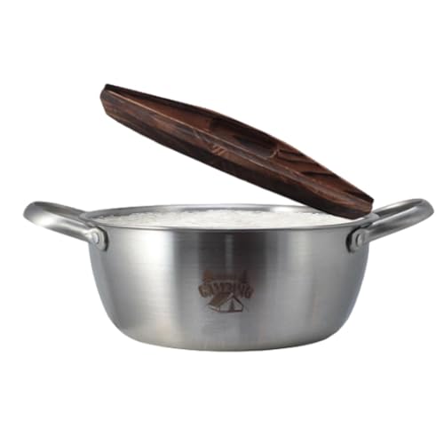 FmtwPhn Pot di sopravvivenza, vaso da campeggio,Acciaio inossidabile brocotto con doppia maniglia | Ergonomico anche pentole da campeggio riscaldante per barbecue, picnic, uso domestico