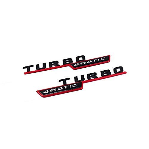 2 guardabarros del cuerpo Logotipo de 4matic Turbo Logo, adecuado para Mercedes-Benz AMG A C E S Clase GT SLC SLK SLS A180 A200 E220 E250 Accesorios (Color Name : Red)