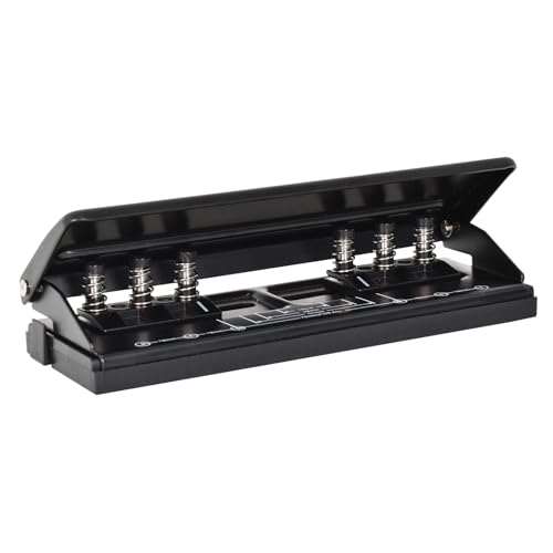 6穴パンチ 手帳用 移動式 穴あけパンチ 6穴 バインダー式 用紙サイズガイドA4 パンチ 7枚 バインダー式手帳用 調節可能な間隔紙パンチャーオフィススクール用品