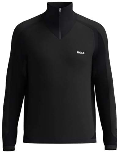 Hugo Boss Men's Zilnar Black Half Zip Sweater (US, Alpha