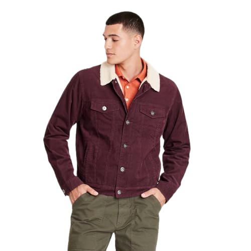 Goodfellow & Co Men's Faux Shearling Lined Denim Trucker Jacket -