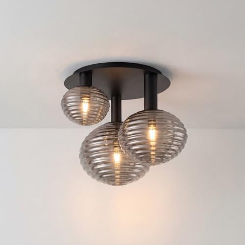 Lustre de salon moderne en verre fumé pour une ambiance chaleureuse