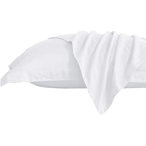 Linen Walle Pillow Cases with Envelope Closure White - Set of 2 Bed Pillow Shams Ultra-Soft Microfiber Breathable Smooth Cooling Pillow Covers 20x30 Queen Cover