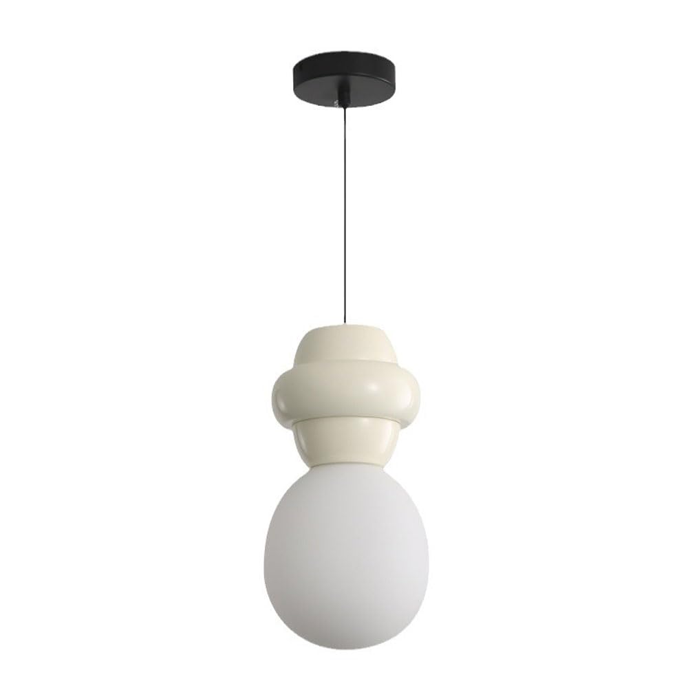 Lampe suspendue crémeuse au fini mat et lustre minimaliste