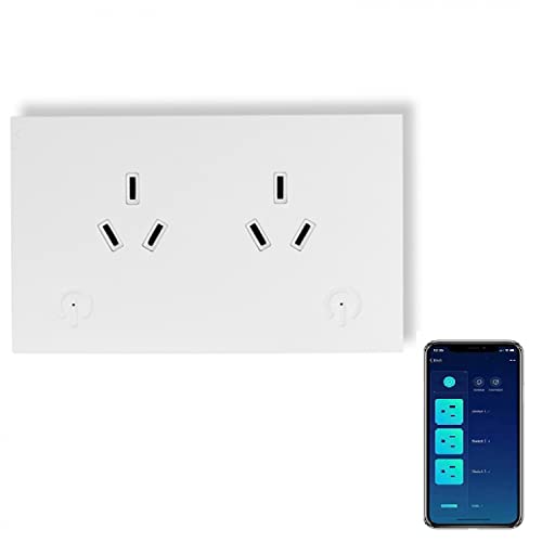 UseeLink Smart Matter Socket Outlet 2 AC 16A 3500W Individual switches by app or Voice hub is Required Works with HomeKit Echo Alexa Google Home Timer Remote Control SAA Certified (1 Pack)