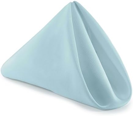 Trimming Shop Cloth Napkins 20 Inch x 20 Inch Dinner Table Napkins, Washable Reusable Cotton Polyester Table Napkin for Wedding, Banquet, Home, Hotel, Cocktail, Dining Party, White, 10pcs