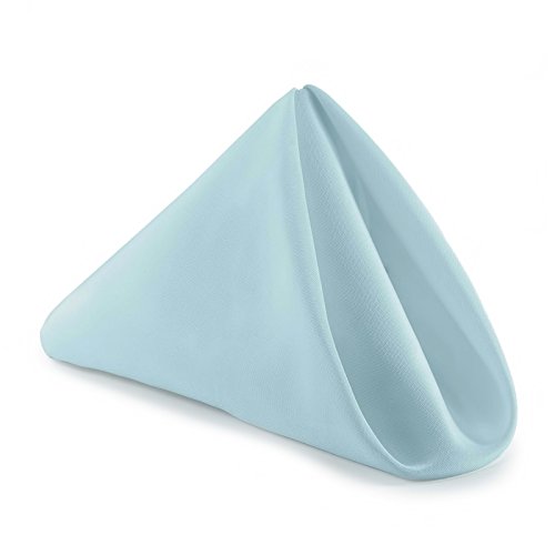 Trimming Shop 20 Inch Baby Blue Polyester Table Napkins, 50x50cm Square, Reusable