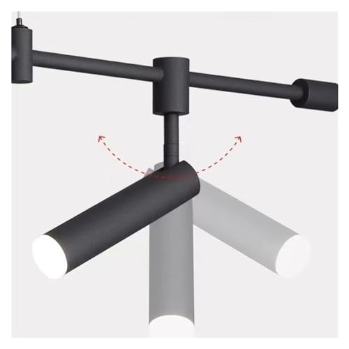 Lustre LED moderne avec spot noir orienté éclairage de table et cuisine