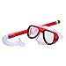 MotiveTech Kids Snorkel Set, Diving Mask and Snorkel Snorkel Mask Diving Goggles for Water Sports, Red