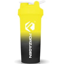 Forzagen Shaker Bottle 26 oz for pre & post workout drinks Black and Yellow