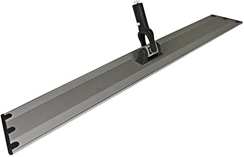 Image of CleanAide Flat Mop Plate Frame for Microfiber Pads, Commercial-Grade Aluminum with 360 Swivel, Hook and Loop Fastening, Lightweight and Durable, Gray, Frame Only, 24 Inches