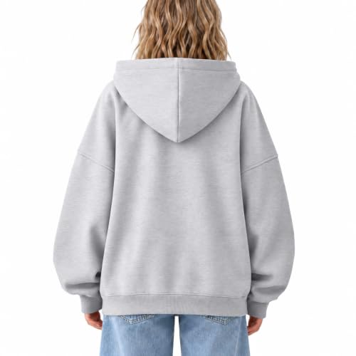Hooded Zip Up Sweatshirt Women Fleece Oversized Hoodie with Pockets - image 6