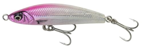 Foto von Savage Gear Gravity Bleistift - Micro Bleistift Köder für Wolfsbarsch, Makrele, Kabeljau, Weitwurf, flaches Profil für hervorragenden Grip im Wasser, Salzwasser Angelköder Crystal White Glow 5 cm