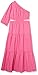 The Drop Women's April One Shoulder Cut-Out Tiered Midi Dress, Rose Pink, L