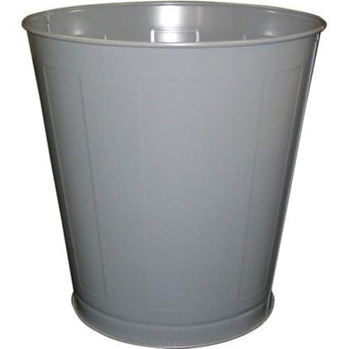 Image of 28-Quart 7-Gallon Commercial Metal Wastebaskets - Case of 6 - Durable Institutional Use - Office, Clinic, or Public Facility