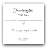 Granddaughter Prom Bracelet | 925 Sterling Silver Puffy Heart Bracelet | Teen Girl Jewellery Keepsake | Grandparent Present for Prom Night