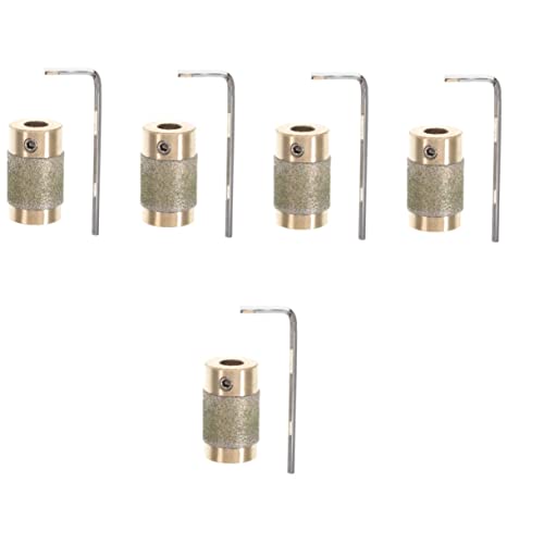 DOITOOL 5pcs Glass Ceramics Tools Ceramic Tools Stained Glass Supplies Glass Abrasive Tool Glass Grinding Wheel Stained Glass Drill Bits Electrical Tools Diamond Copper Accessories