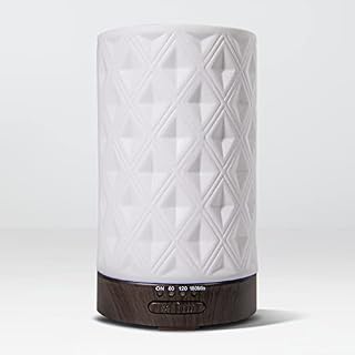 Earnest Living Essential Oil Diffuser for Home White Ceramic Aromatherapy Diffuser 100ml Timers Night Lights and Auto Off Function Essential Oils for Diffusers for Home Electric Aroma Diffuser Office