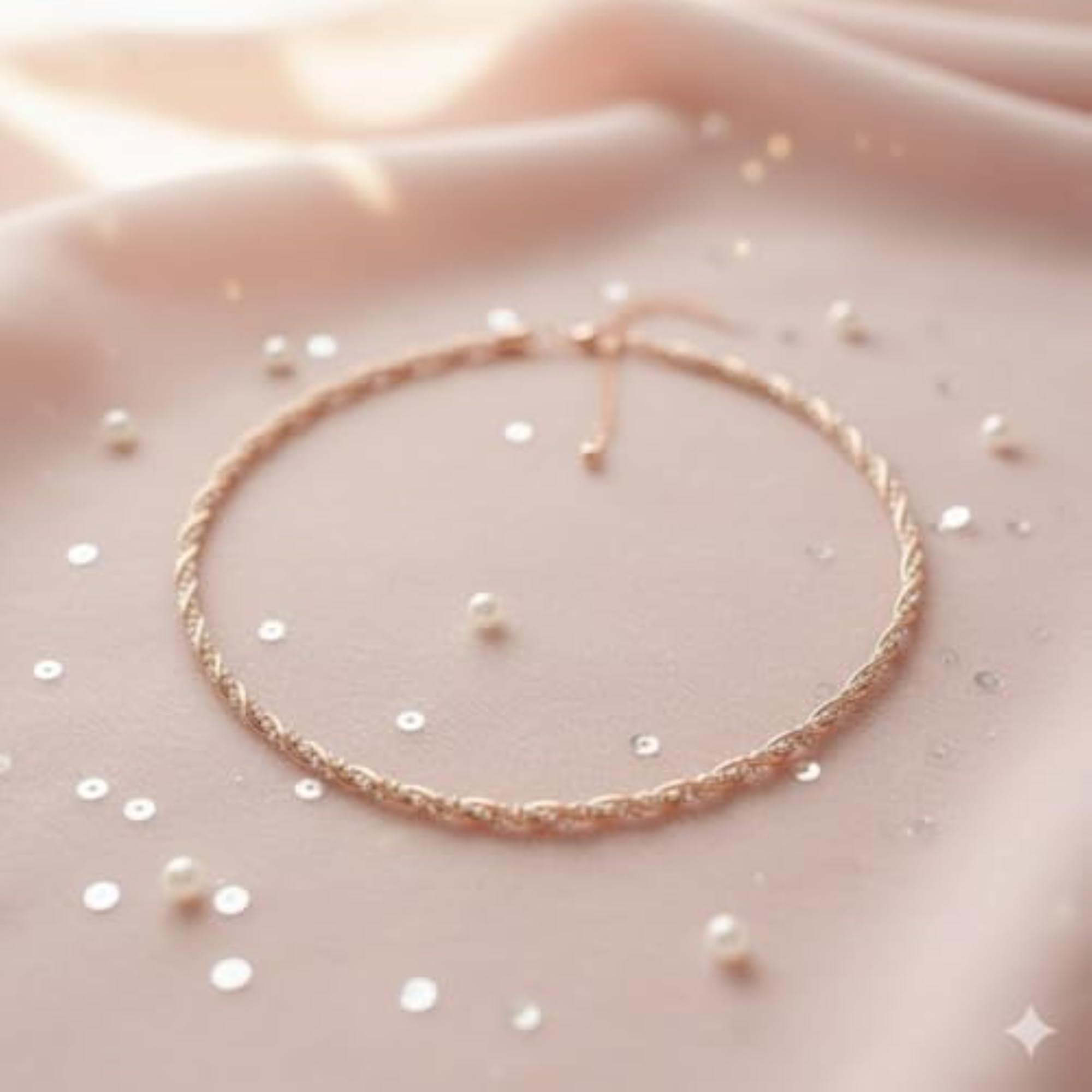 Women's Pure Silver Rose Gold Necklace, Elegant Gift