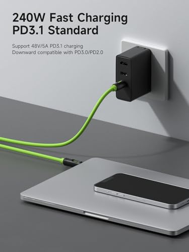 Hagibis USB 4 Cable, LED Display USB C 240W Fast Charging Cable with 8K@60Hz 40Gbps Data Transfer Thunderbolt 4/3 Video Cord for iPhone 17 16 15 Pro Max, iPad, MacBook Pro Air