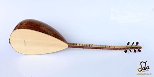Baglama Saz HSSS-119 Turc Professionnel à col court sculpté Châtaigne Cover