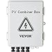 VEVOR PV Combiner Box, 4 String with 15A Rated Current Fuse, 63A Circuit Breaker, Lightning Arreste Connector for On/Off Grid Solar Panel System, IP65 Waterproof, 6 String-15A, White