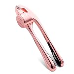 Kitchen Garlic Press, Rust Proof & Dishwasher Safe Garlic Mincer, Durable Garlic Crusher, Easy to Clean and Squeeze, Rose - Image 4