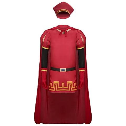 LIKUNGOU Mens Farquaad Costume King Robe Red Cloak with Hat Cosplay Outfit Halloween Christmas Fancy Dress Party Accessories (Medium) Cover