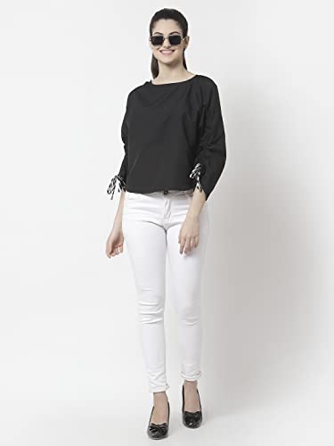 Image of Style Quotient Women Black Solid Tops