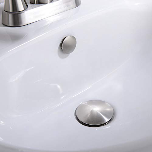 Orhemus Solid Brass Sink Overflow Cap Round Hole Cover For Bathroom Basin, Brushed Nickel Finish #TOP3